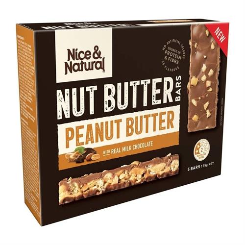 Nice & Natural Nut Butter Bars Peanut Butter With Milk Chocolate 175g