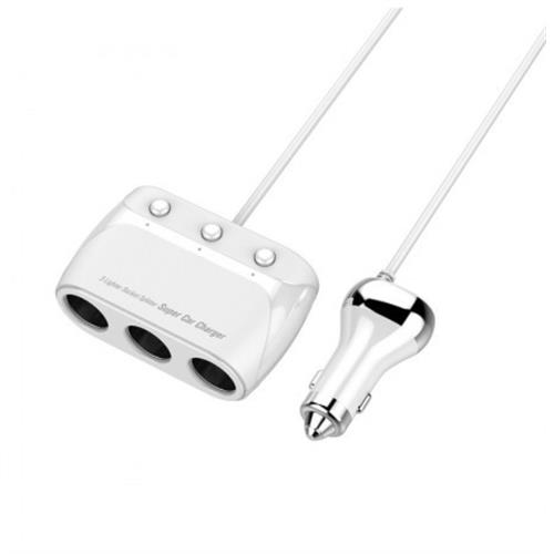 LDNIO C504 Car Socket Splitter Extension 3 Socket Ports and 4 USB Ports 2 Auto-ID Ports and 2 QC3.0 Ports
