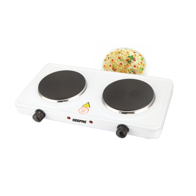 Geepas Electric Double Hotplate with Auto-Thermostat   Model No GHP32014