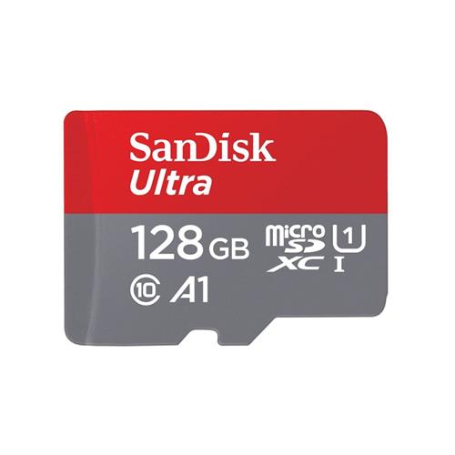 SanDisk 128GB Ultra microSDXC UHS-I Memory Card with Adapter 120MB/s, C10, U1, Full HD, A1, Micro SD Card