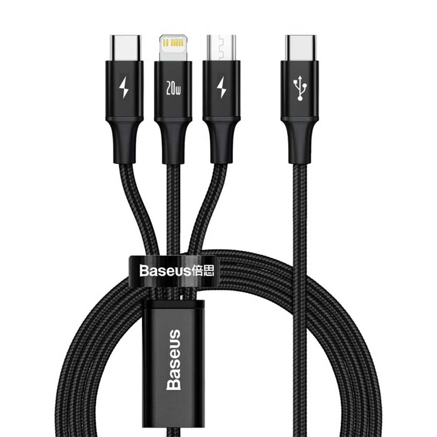 Baseus rapid series PD 20W 3 in 1 type c to M+L++C cable