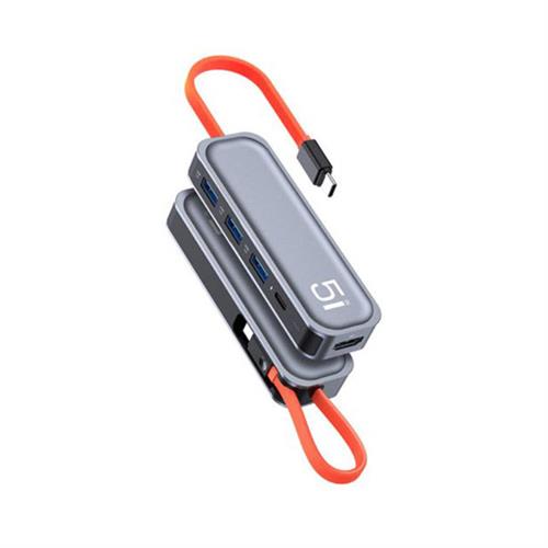 ROCK TR04 5 in 1 Type-C to PD Multi-function Docking Station