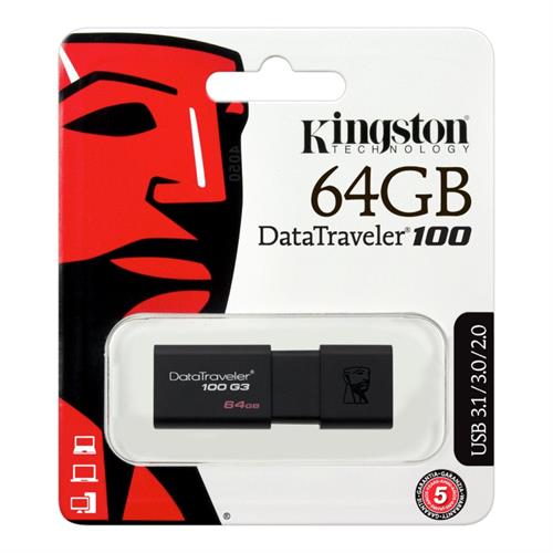 Kingston Data Traveler 100 G3 USB 3.0 Flash Drive Memory Stick Up to 100M/Bs 64GB