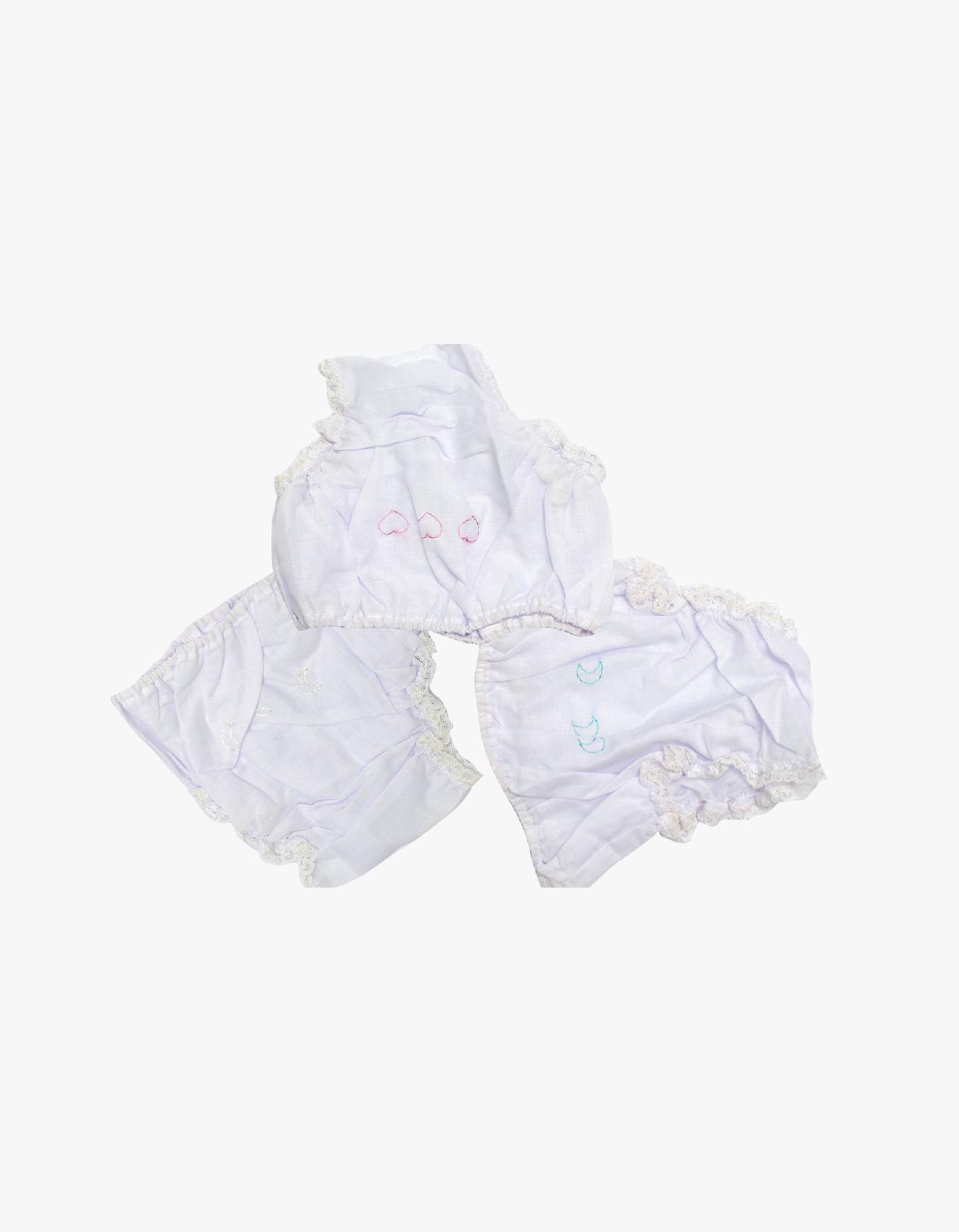 Kids Joy White Baby Pant (3 Pieces)