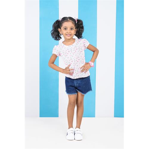 Ozone Kids Girls Without Collar Casual T-Shirt