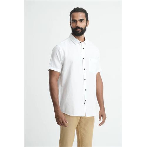 Anationz Men's Short Sleeve Casual Linen Shirt