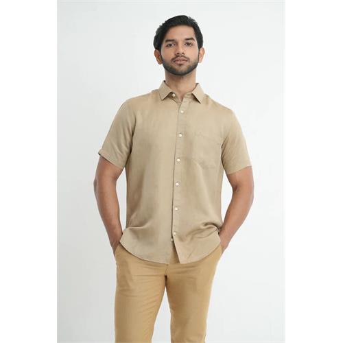 Anationz Men's Short Sleeve Casual Linen Shirt