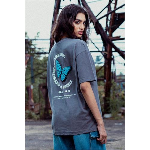 Hustle Backprint Relax Fit Casual T-Shirt