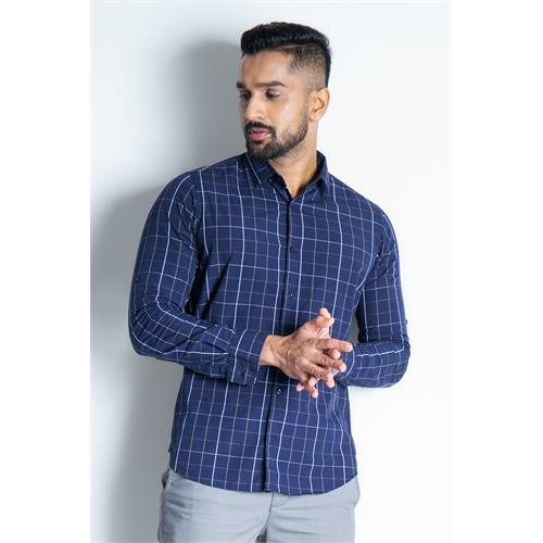 King Street Mens Check Long Sleeve Casual Shirt