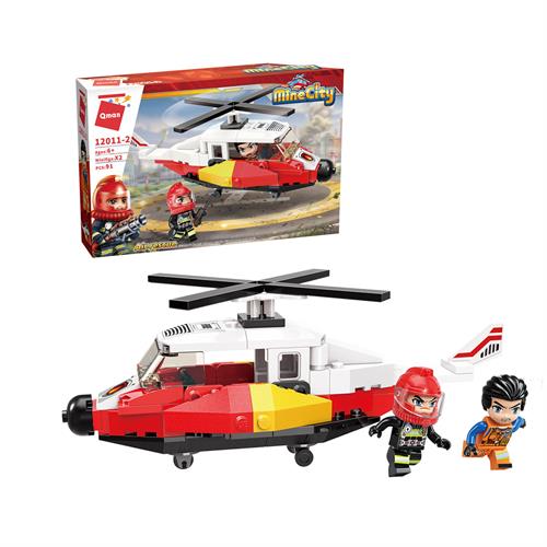 Qman MineCity: Fire Rescue Mini Set 4 in 1 - Air Rescue