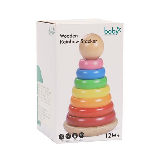 Wooden Rainbow Stacker Play Set for Kids