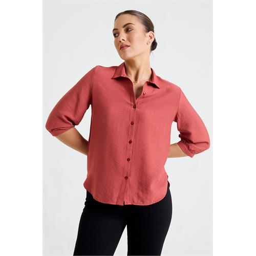 Andriana Women's 3\/4 Sleeve Plain Chic Office Top