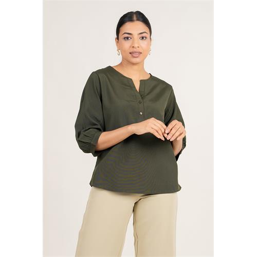 Envogue Women's 3\/4 Sleeve Casual Blouse