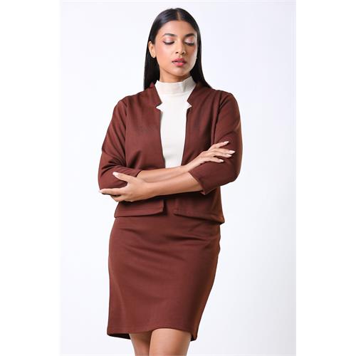 Envogue Women's 3\/4 Sleeve Plain Chic Office Jacket