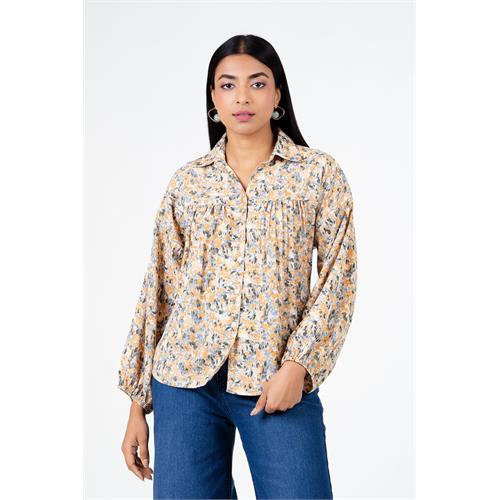 Envogue Women's 3\/4 Sleeve Printed Casual Blouse