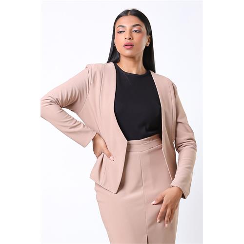 Envogue Women's Long Sleeve Plain Chic Office Jacket