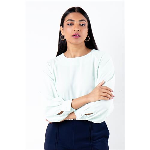 Envogue Women's Long Sleeve Plain Chic Office Top