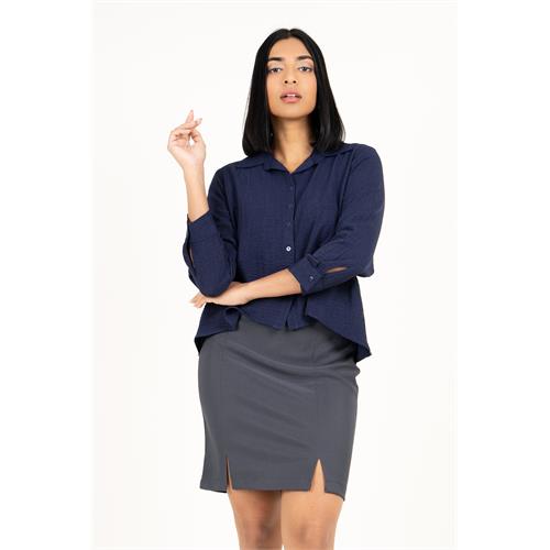 Envogue Women's Long Sleeve Plain Chic Office Top