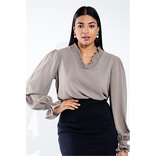 Envogue Women's Long Sleeve Plain Office Top