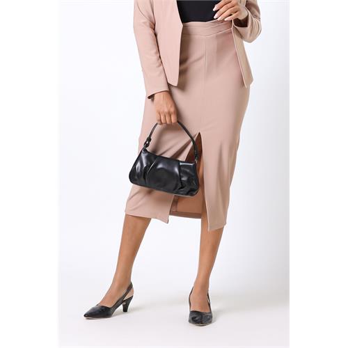 Envogue Women's Midi Length Plain Chic Office Skirt