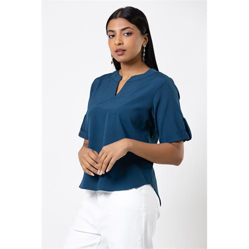 Envogue Women's Short Sleeve Casual Blouse