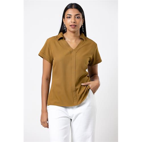 Envogue Women's Short Sleeve Casual Blouse