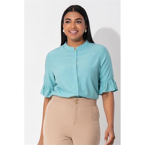 Envogue Womens Short Sleeve Plain Office Blouse