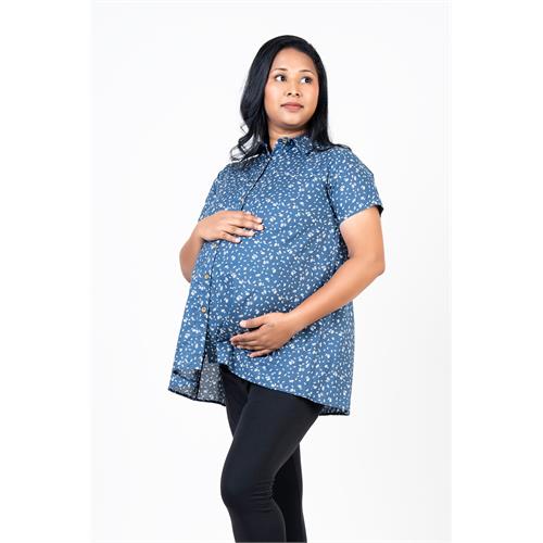 Envogue Women's Sleeve Less Printed Maternity Tunic Top