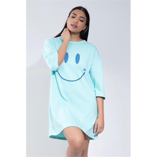 Envogue Women's Smile Face Printed Night Tee