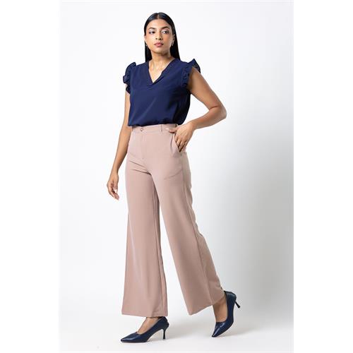 Envogue Women's Wide Legg Plain Office Pant