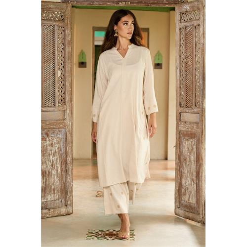 Hada Exclusive Women's Embroidery Casual Linen Kurta