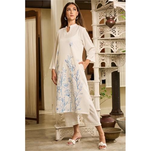 Hada Exclusive Women's Long Sleeve Printed Party Kurta