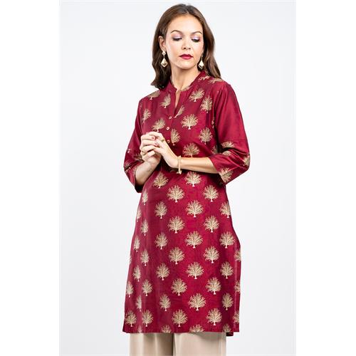 Hada Women's Long Sleeve Casual Kurta