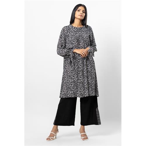 Hada Women's Long Sleeve Printed Casual Kurta