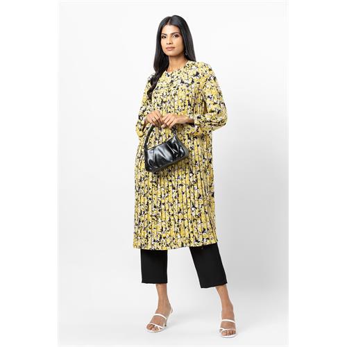 Hada Women's Long Sleeve Printed Casual Kurta