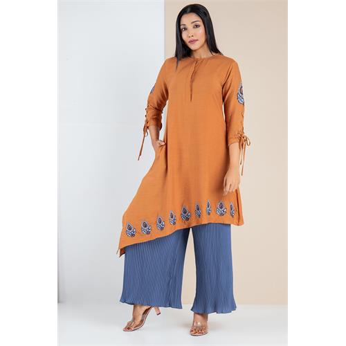 Hada Womens Loose Fit Casual Linen Kurta