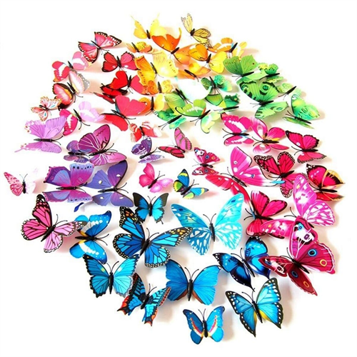 12 Pieces Multi color 3D Butterfly