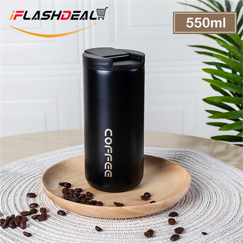 iFlashDeal 550ML Thermos Cup Stainless Steel Office Cup Coffee Cup Thermos Bottle Leak Proof Travel Gift Cup New Design Cup Coffee Insulation Cup Thermal Flask Hot Water Coffee Cup