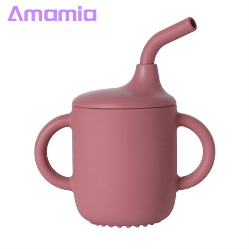 Amamia Baby Drinking Cup with Cover Double Ear Learning Drinking Cup