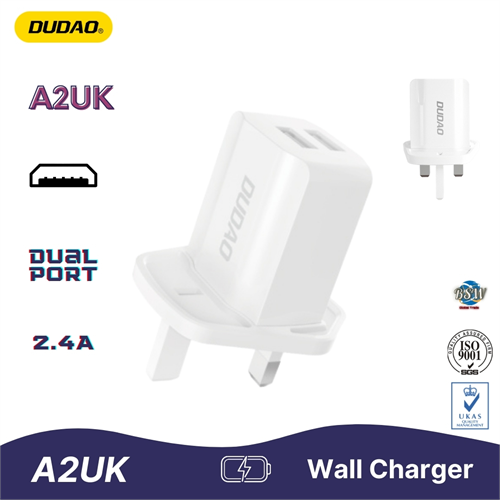DUDAO A2UK Dual USB Wall Charger - 2.4A Output