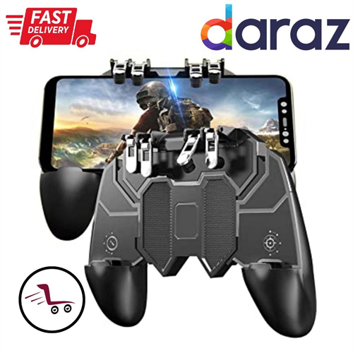 AK66 PUBG Mobile Game Controller Six Fingers All-in-One Gamepad L1 R1, L2 R2 Trigger Joystick For PUBG, COD, Fortite & Free Fire