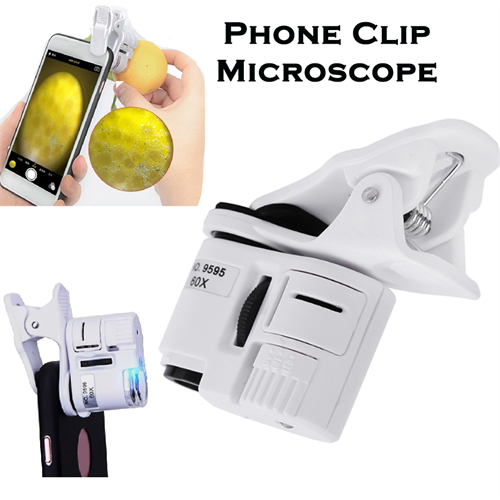 Universal Clip Type Mobile Phone Microscope Magnifier Micro Lens 60X Optical Zoom Telescope