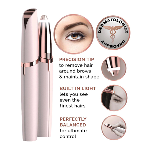 Rechargeable Flawless Brows Eyebrow Hair Remover, Blush by Finishing A Touch