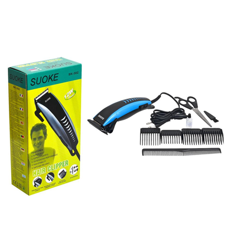 SUOKE SK-302 Hair Clipper Trimmer Electric Wired Full Set for Men
