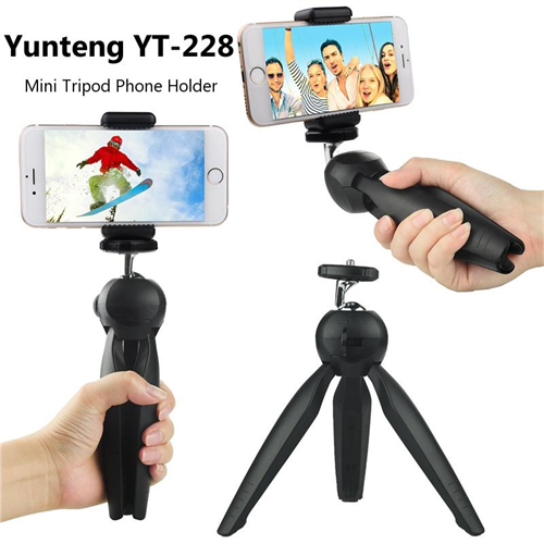 Yunteng YT 228 Mini Tripod with Phone Holder for Mobile and Camera