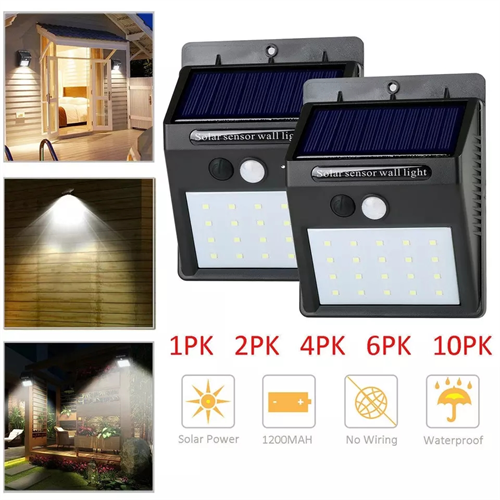 20LED Solar Light Outdoor Solar Lamp Powered Sunlight Waterproof PIR Motion Sensor Street Light for Garden Decoration