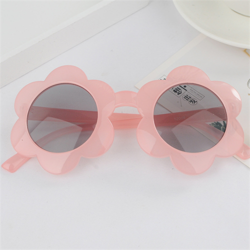 Fashion Retro Cute Flower Kid Sunglasses Solid Color PC Frame Round Boys Girls Sun Glasses Outdoor UV400 Shade Children Eyeglasses