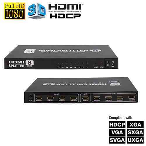 8 Port HDMI Splitter 1 in 8 out Full HD 1080P