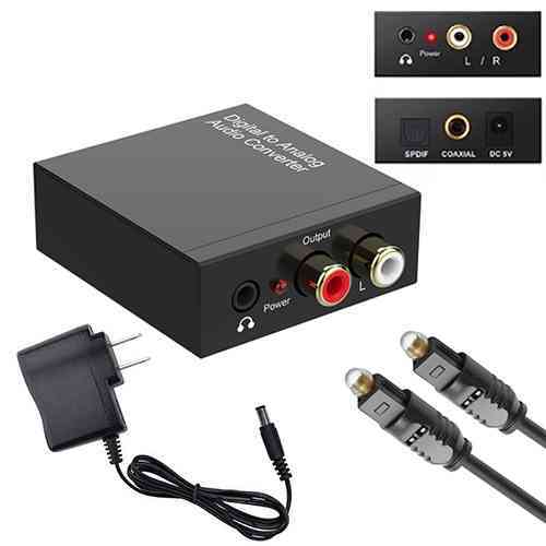 Digital To Analog Audio Converter Adapter RCA L/R 3.5mm