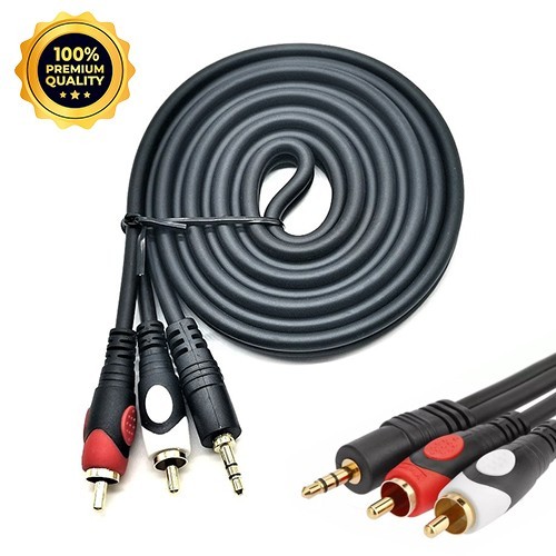 Gold Plated 2 RCA to 3.5mm Audio Cable